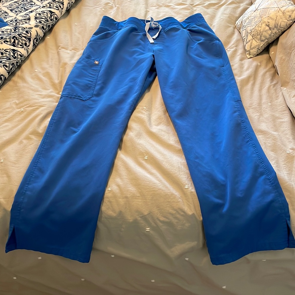 Figs Royal Blue Kade Petite Cargo Scrub Pants